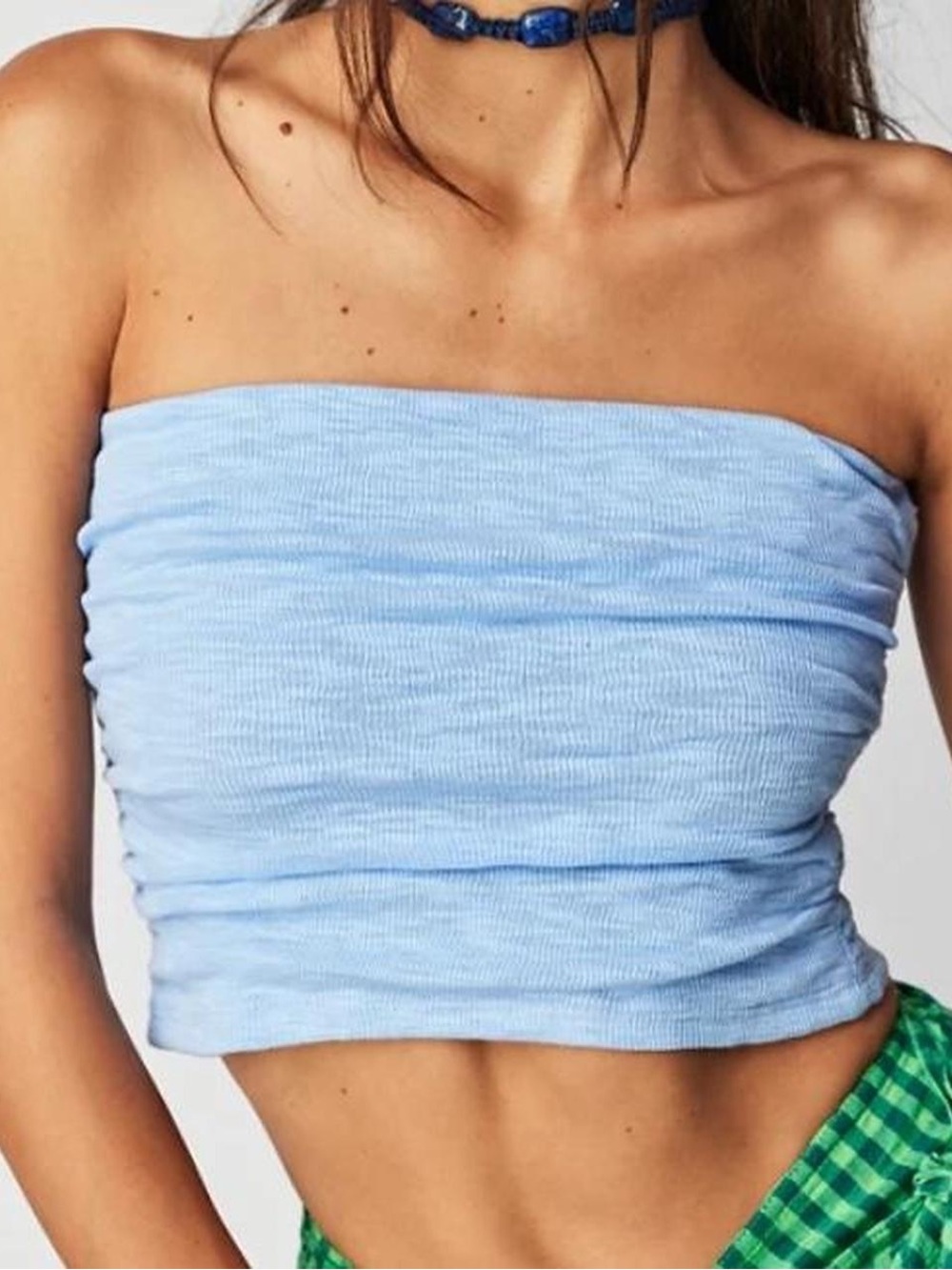 Free People Baby Blue Tube Top - Picture 1 of 2